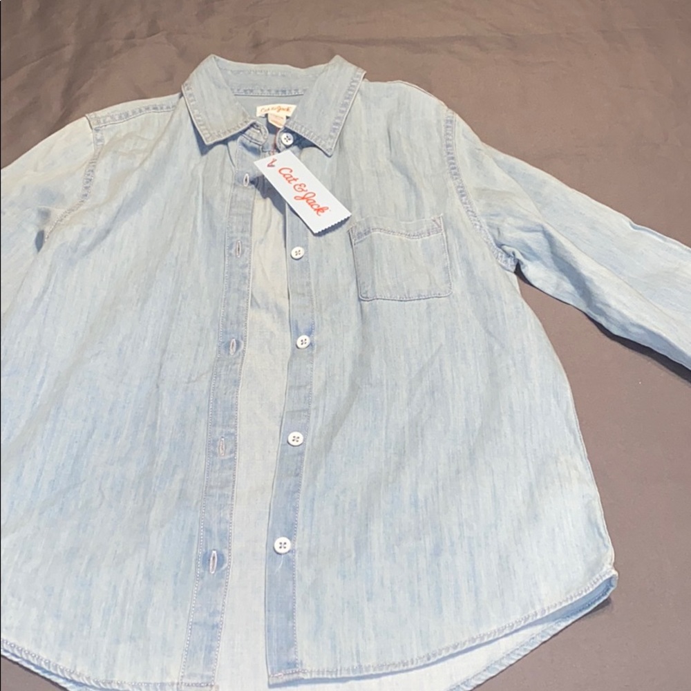 Girls  long sleeve Jean  button down